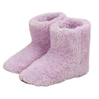 Usb Chargement Plus Chaud Pied Chaussure En Peluche Chaud Électrique Pantoufle Pieds Chauffant Lavable Coeur Chaussures Pieds