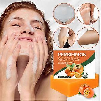 Natural Persimmon Soaps Bar for Old People Smell Deodorizing Soaps with Persimmon for Men Women.B2