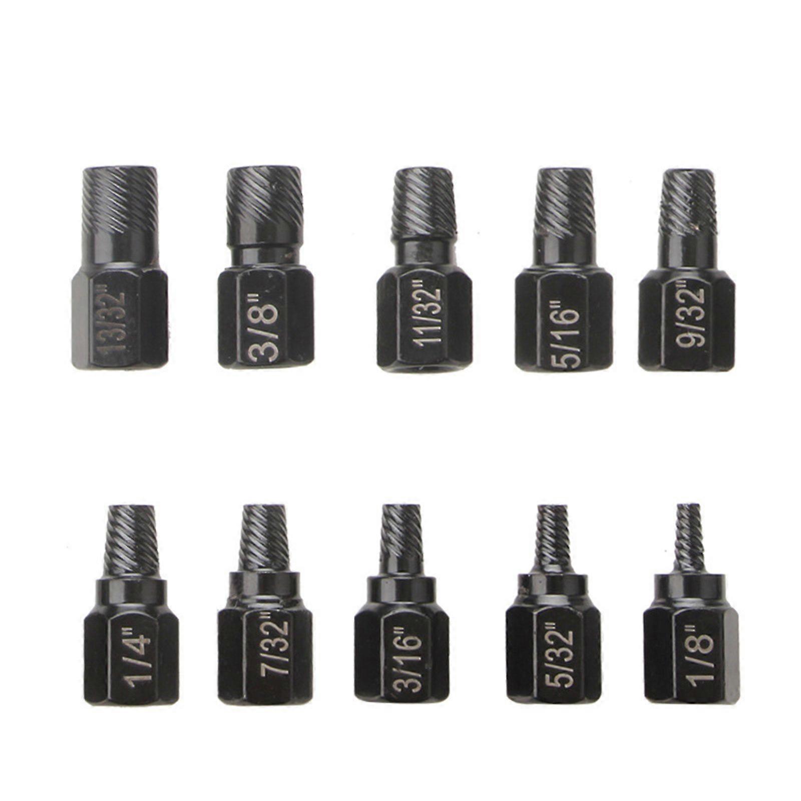 10Pcs Bolt Extractor Stripped Damaged Bolt Nut Removal Extractor Socket Kit Fg