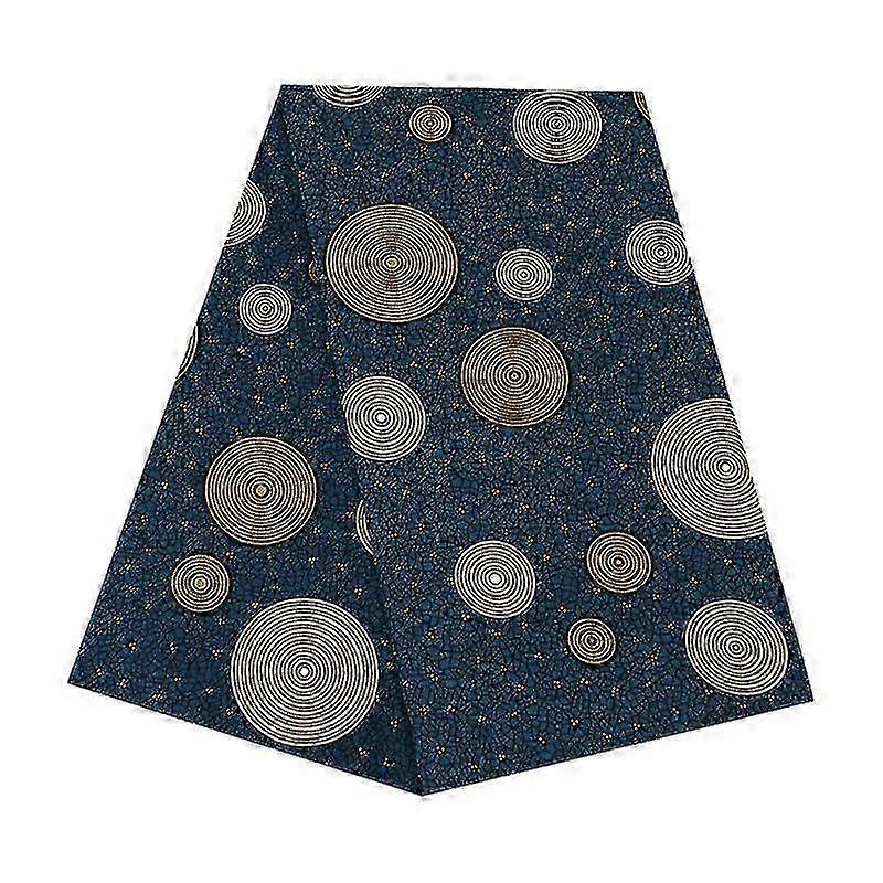 Navy Batik Wax Print Polyester Fabric