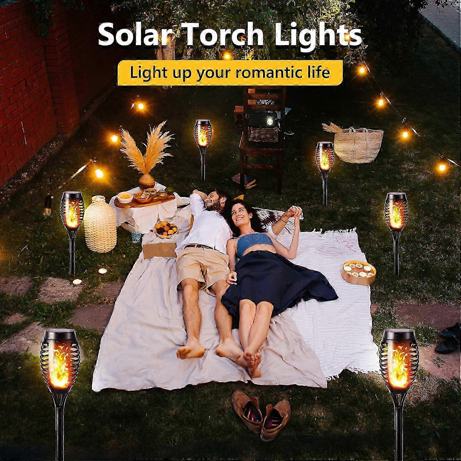 Outdoor Solar Flame Torch Light Set