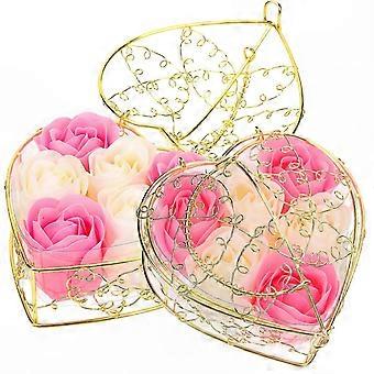 Rose Flower Scented Soap for Decoration, 2-Box Gift Set