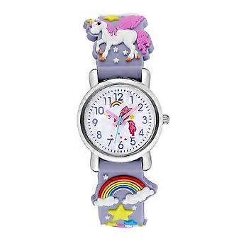 Einfache analoge Kinderuhr mit Ponys