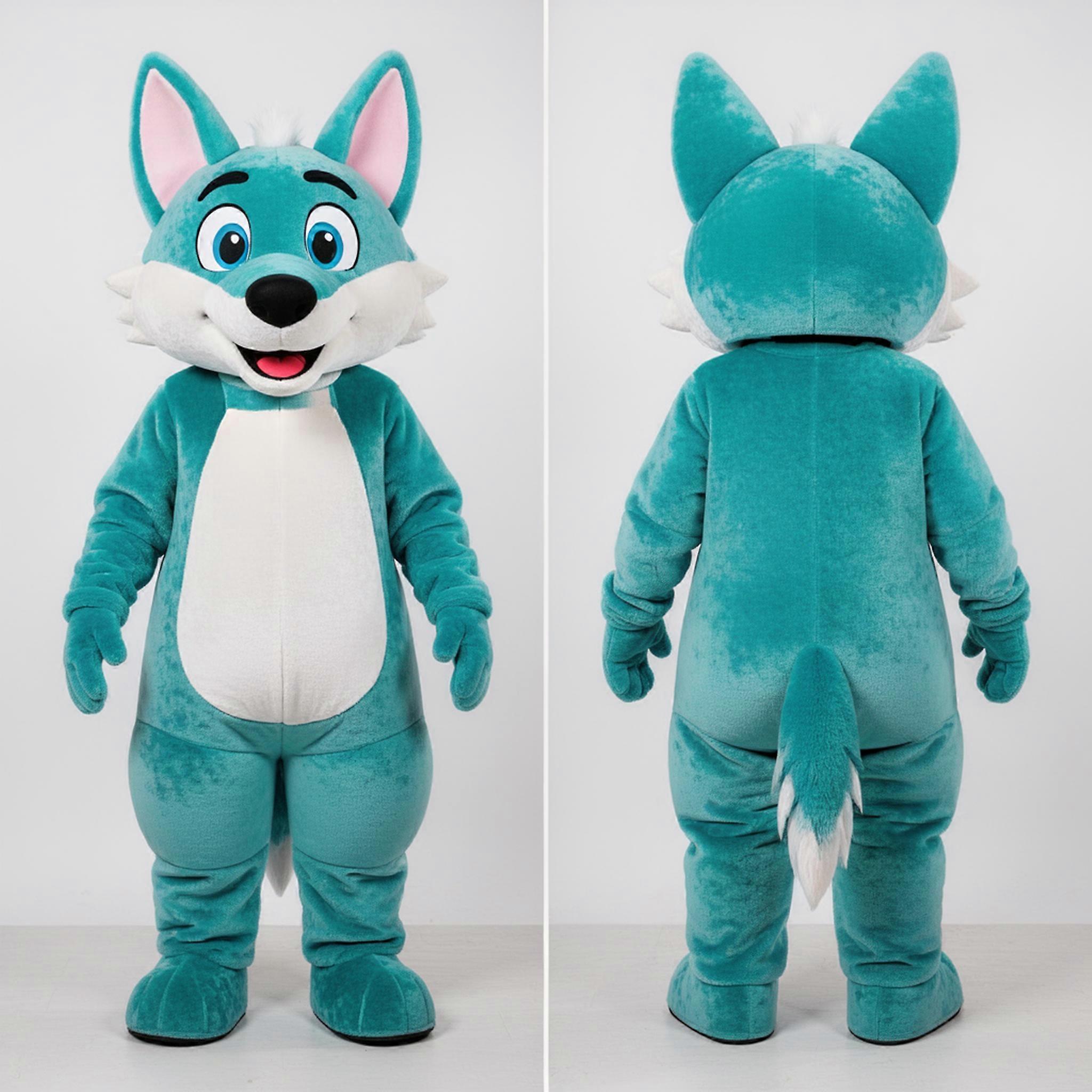 MASTICOT Teal Cartoon Dingo Mascot