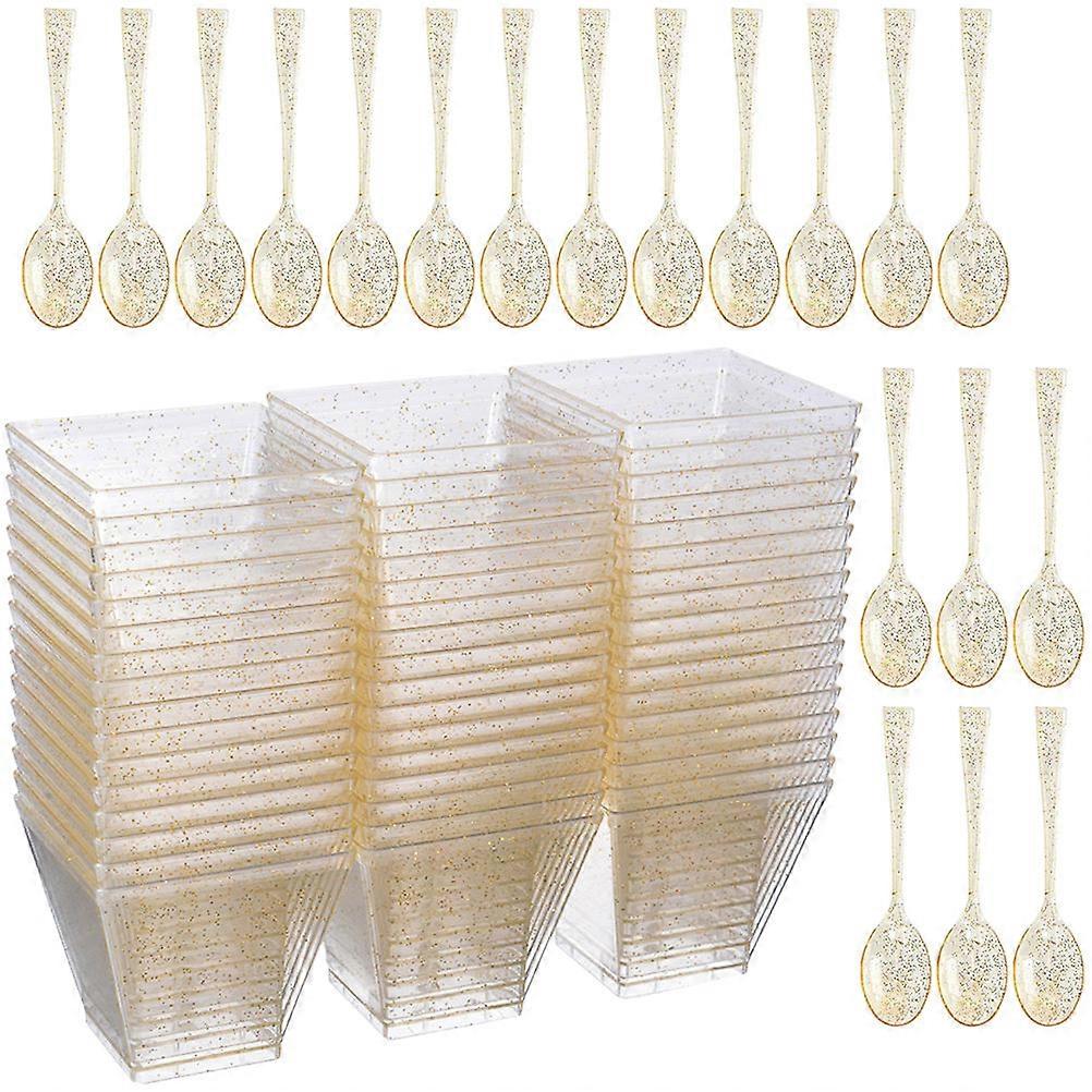 Golden Replaceable Dessert Cup for Multi-Function Use 1Set