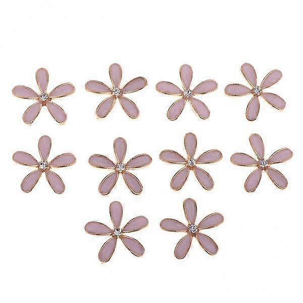 2x10pcs pearl rhinestone flower button crystal flatback ornaments E
