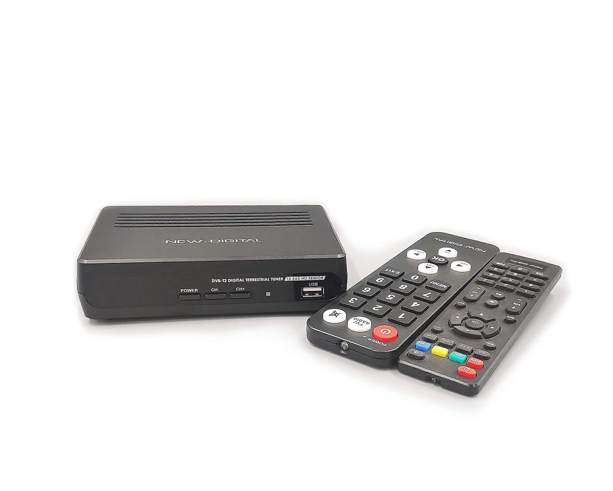 Digitale DVB-T2 Decoder met vereenvoudigde afstandsbediening