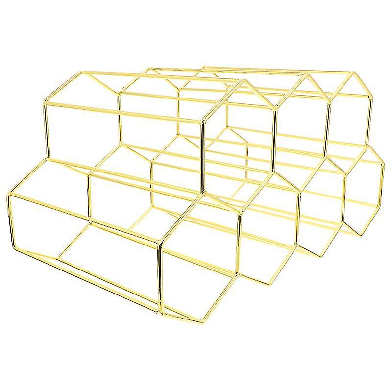 34.5X19cm Golden Wine Bottle Holders Household Wine Display Stand Wine Bottle Holder 7 Holes Honeyco