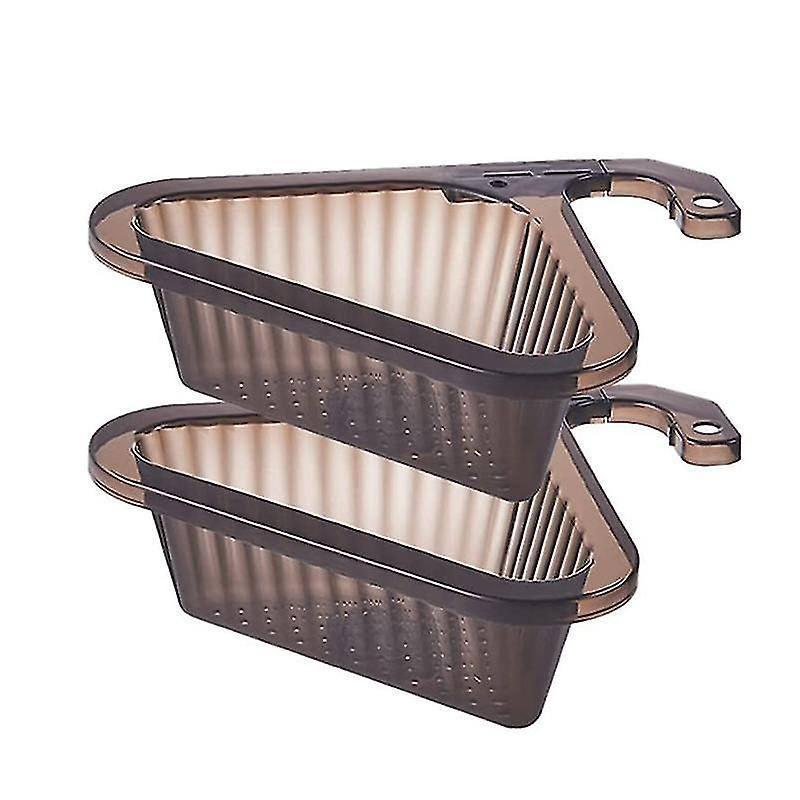 Drain Strainer Basket 2 Pcs Adjustable Kitchen Triangle Sink Filter Transparent Corner Sink Drain B