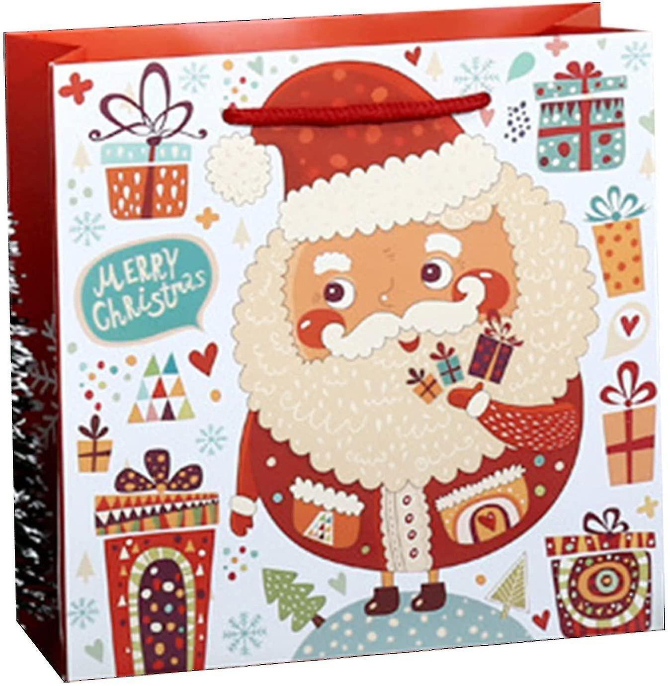 10 件/套美丽亮色礼品袋纸质创意圣诞老人图案礼品袋派对礼品袋