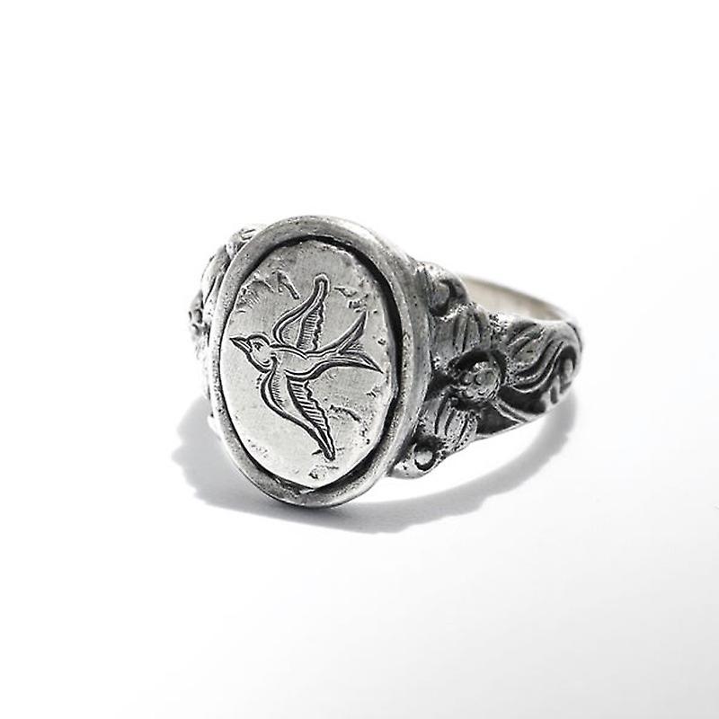 Men's Ring Tail Ring Vintage Baroque Pattern Handmade Ring