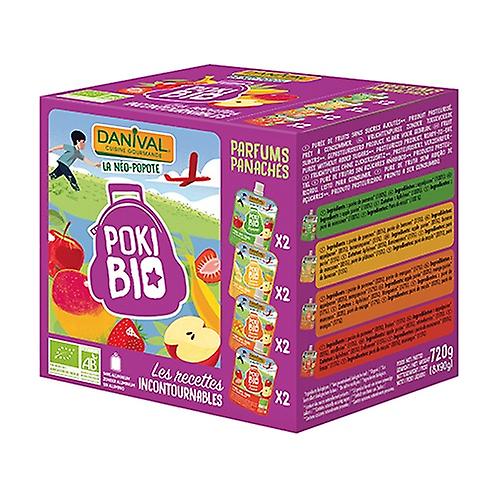 Pack of 8 organic apple, banana, mango and strawberry smoothies 8 units of 90g (Strawberry - Mango - Banana - Apple)
