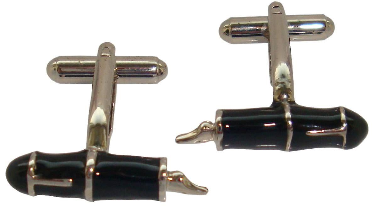 Bassin og brun fyldepen manchetknapper - sort