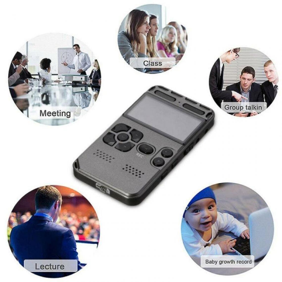 8gb Rechargeable Lcd Digital Audio Tape Recorder Audio Tape Recorder Dictaphone Mp3 Player Security Mini Vcr(gray)