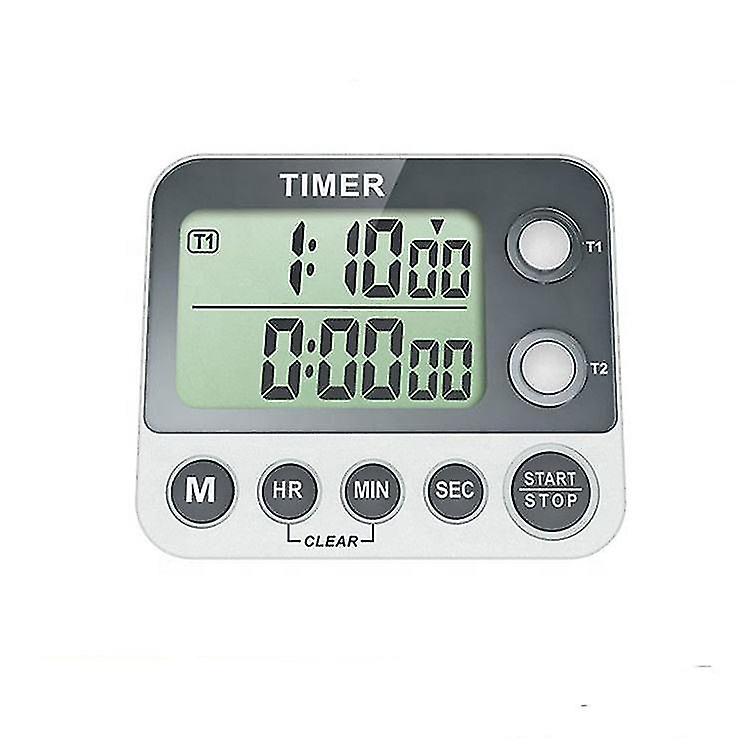 Two Pieces Three Memory Timer White, 3inx2-1/2in Cooking Timer, Large Display Triple Timer, Loud Volume Alarm