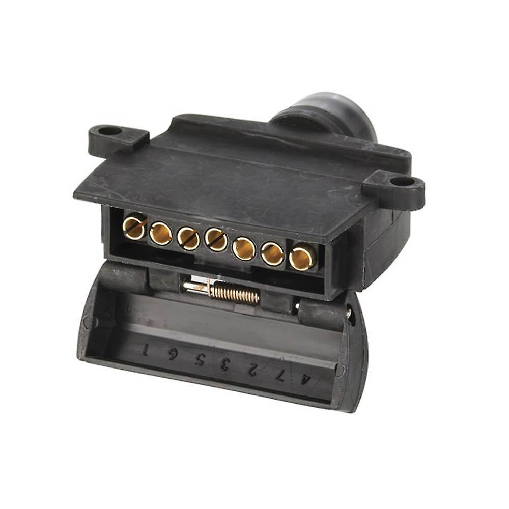 Flat Trailer Socket Connector 7 Pin Corrosion Resistant Uv Stabilised Plastics