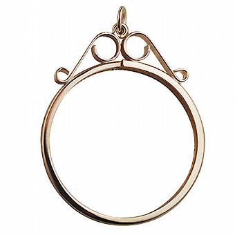 9ct Gold 34x40mm five pound Sovereign mount channel with 2...