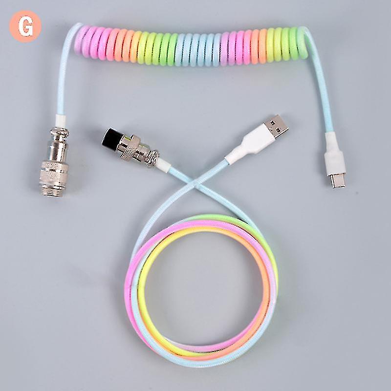 Type-c Usb Keyboard Typec Usb Cable Mechanical Keyboard Coiled Aviator Wire 1.5m