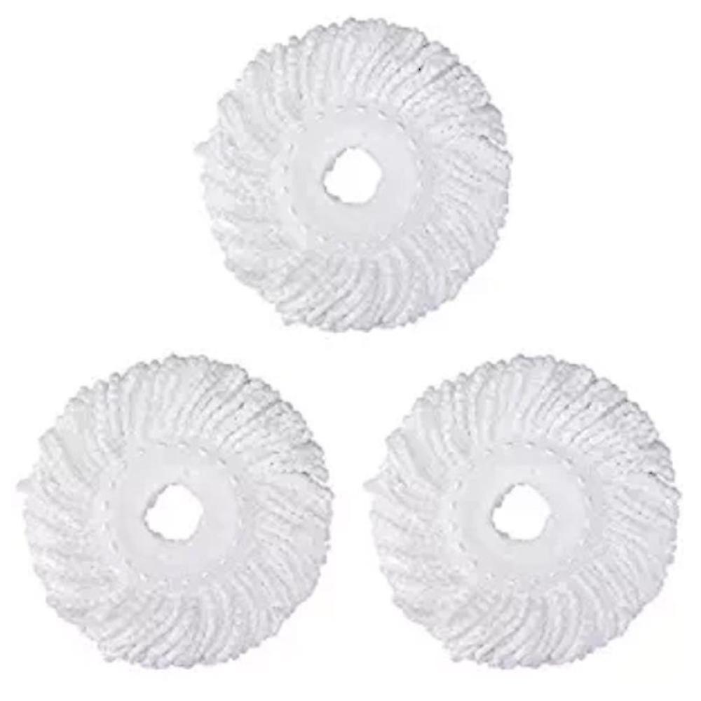 3 Replacement Mop -head Refill For 360 Spin Magic Mop-microfiber Replacement Mop Head-round Shape