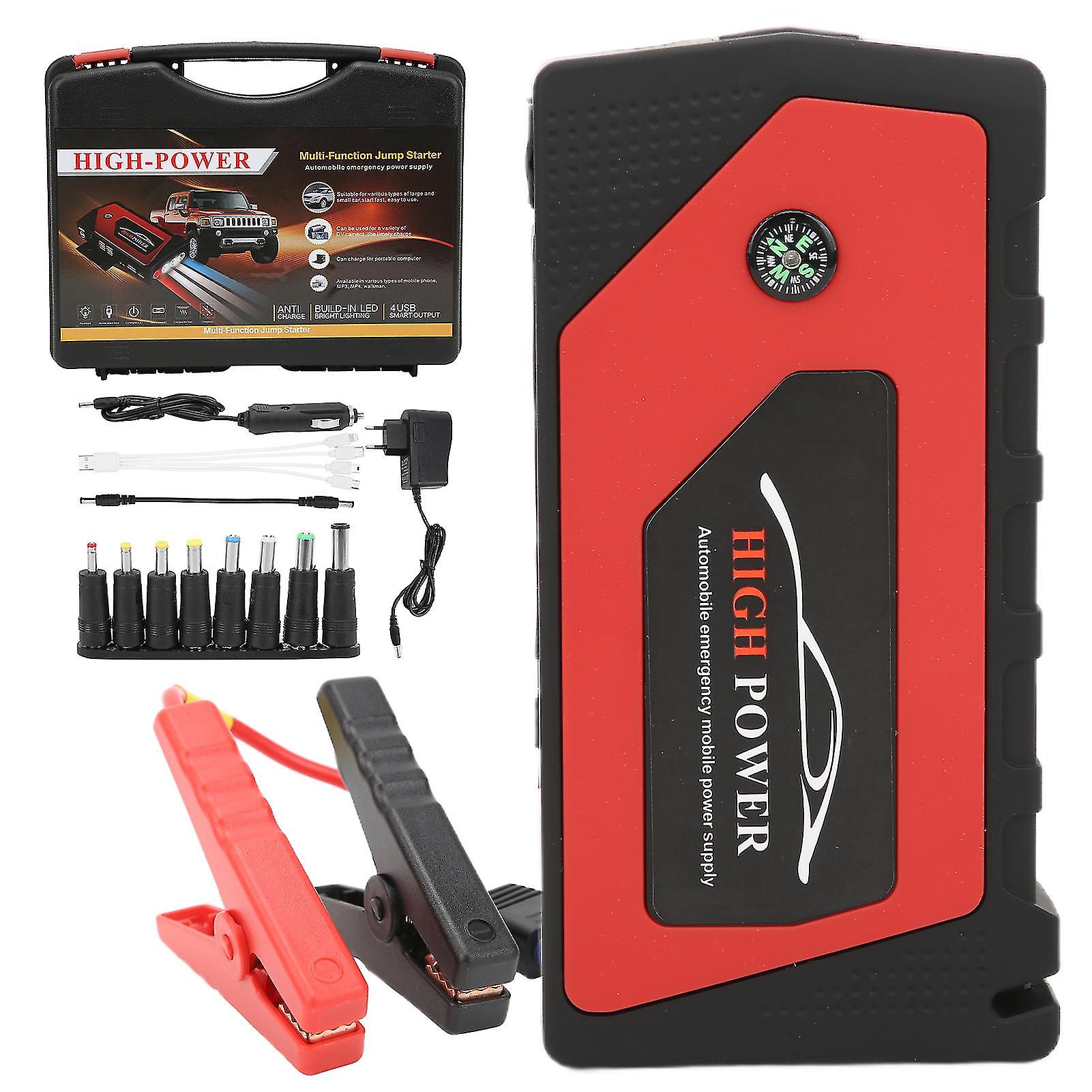 18000Mah Car Jump Starter 12v 600a Battery Booster 4usb Output With Compass Led Light For Outdoor Eu 100240v