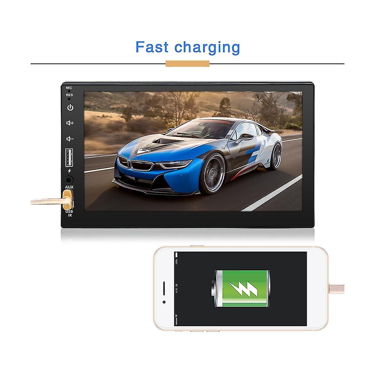 Double Din Car Stereo, 7 polegadas rádio multimídia com Bluetooth Touchscreen Receiver Mp5 Audio Player