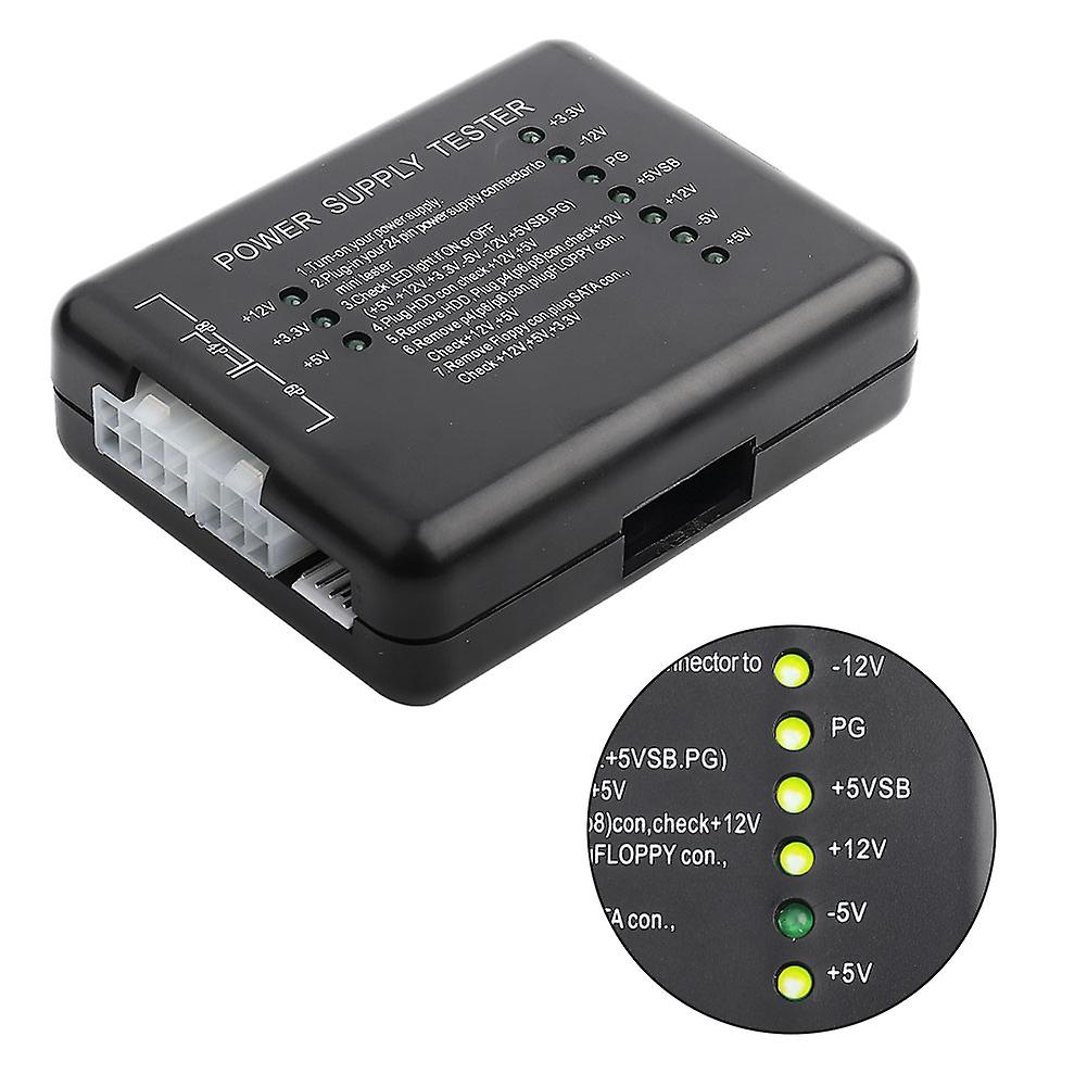 Power Supply Tester Checker 20/24 Pin HDD SATA FLOPPY for Computer