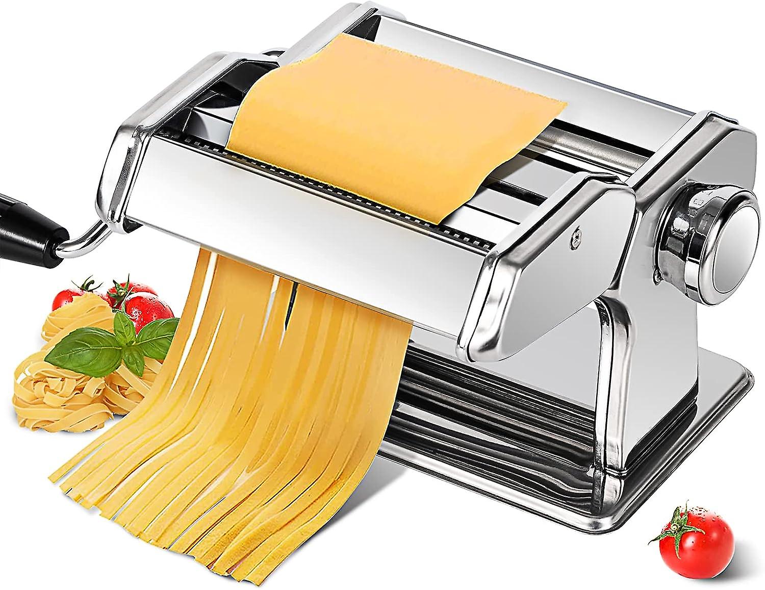 Macchina per pasta in acciaio inox 9 impostazioni di spessore Rullo di pasta 2 lame tagliapasta