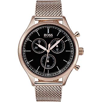 Companion 42mm ESF Czarna bransoleta Męski zegarek Analogowy kwarcowy z bransoletą ze stali nierdzewnej 1513548