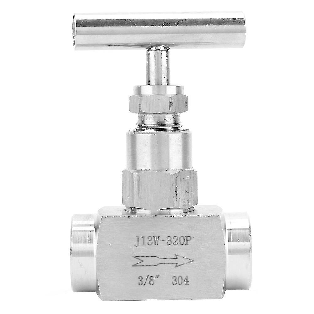 TICFOX High Pressure Stainless Steel BSPP Female Thread Straight Needle Valve for Water Transmission(3/8”)