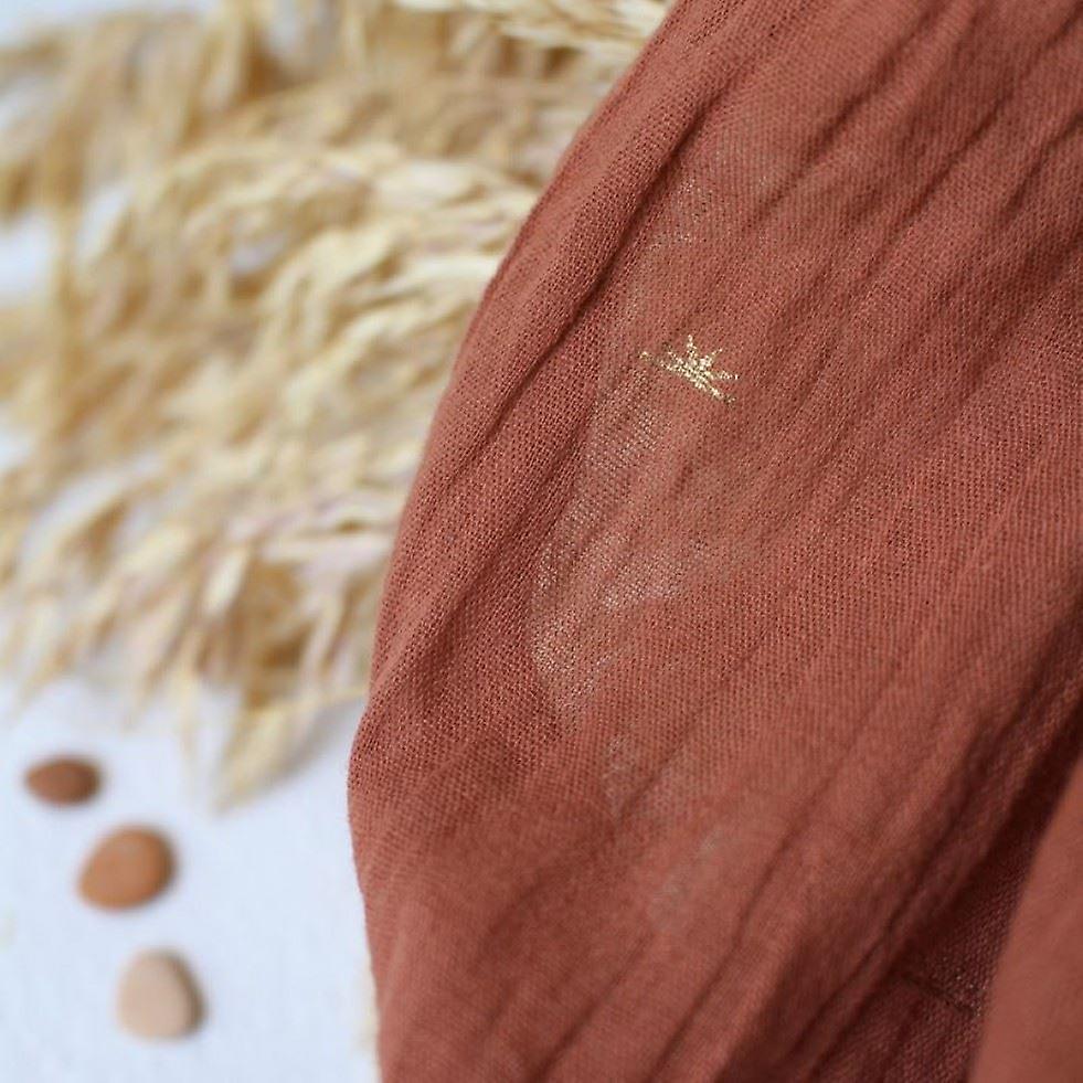 Atelier Brunette Sunset Cotton Crepe Fabric Chestnut - per metre