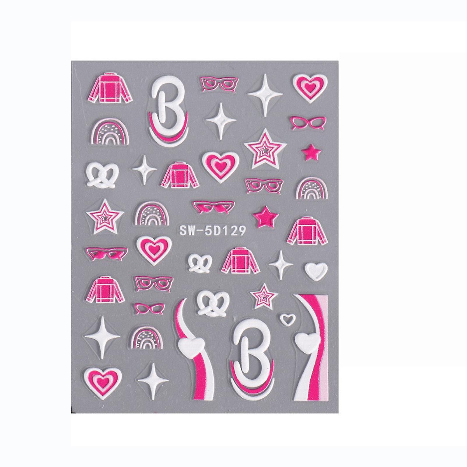 3D Sweet Pattern Nails Art Autocollant Multi-Usage DIY Manucure Decor pour Salon De Manucure/Usage À La Maison