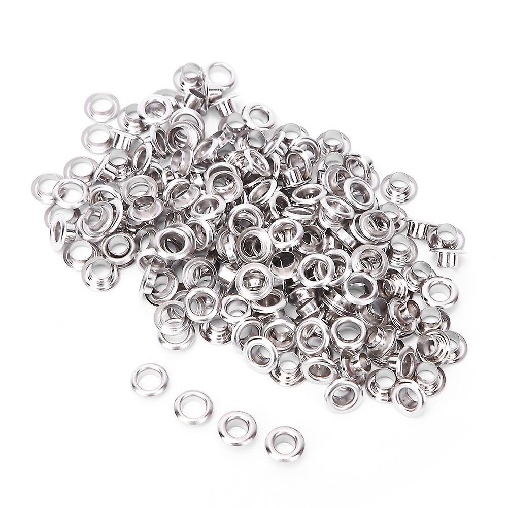 100pcs 5mm Double Sided Brass Eyelets for Belts, Shoes, Bags, Leather Goods, Silver