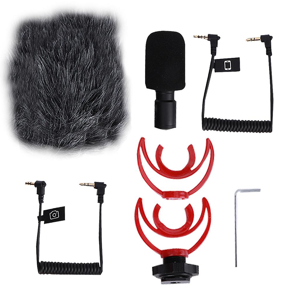 FM8 3.5mm Condenser Interview Video Record Microphone for Camera Phone