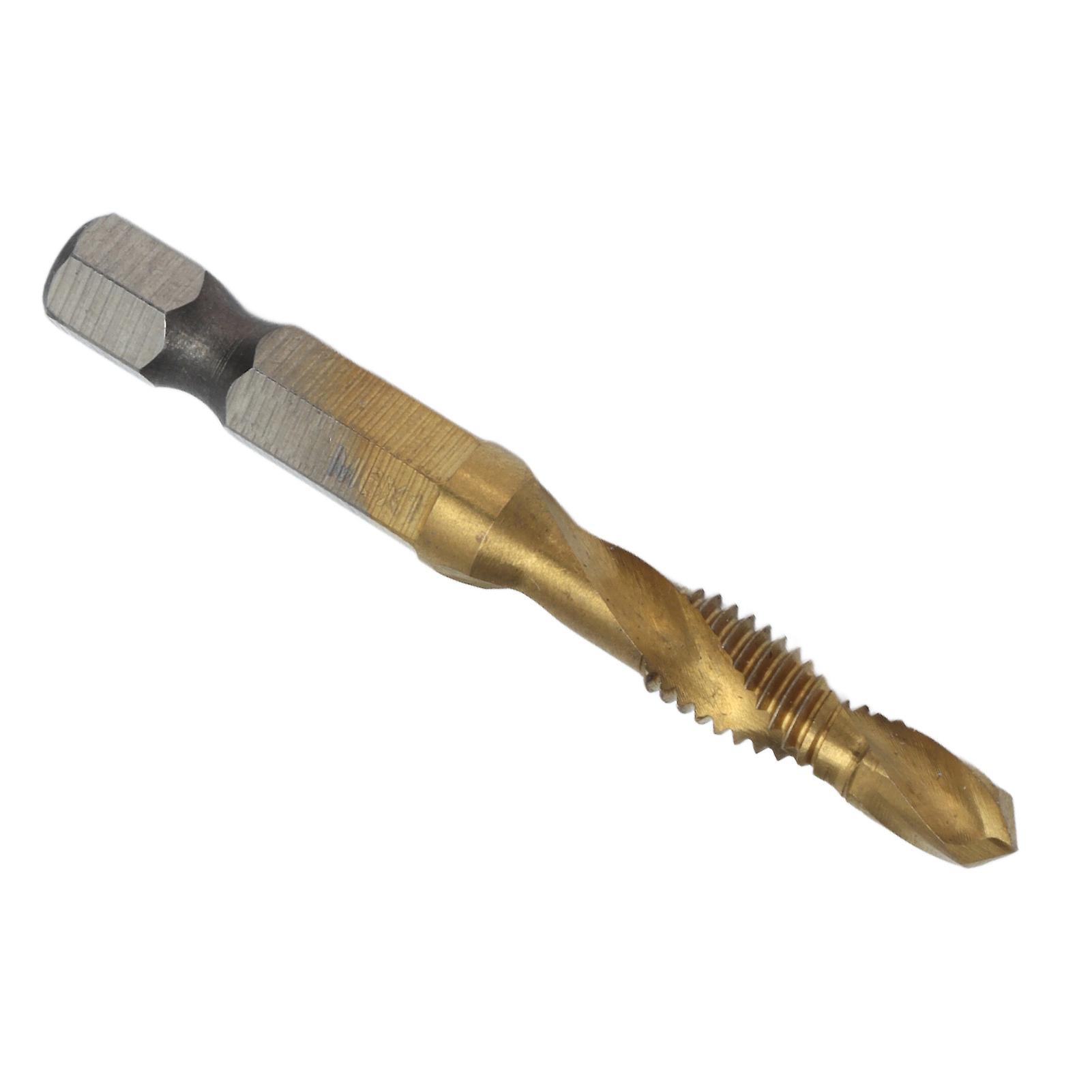 M6 Titanium Coated Hex Shank Tap Drill Bits High Speed Steel