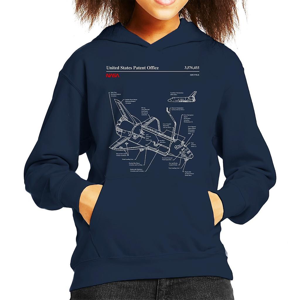 NASA Space Shuttle Blueprint Kid's Hooded Sweatshirt