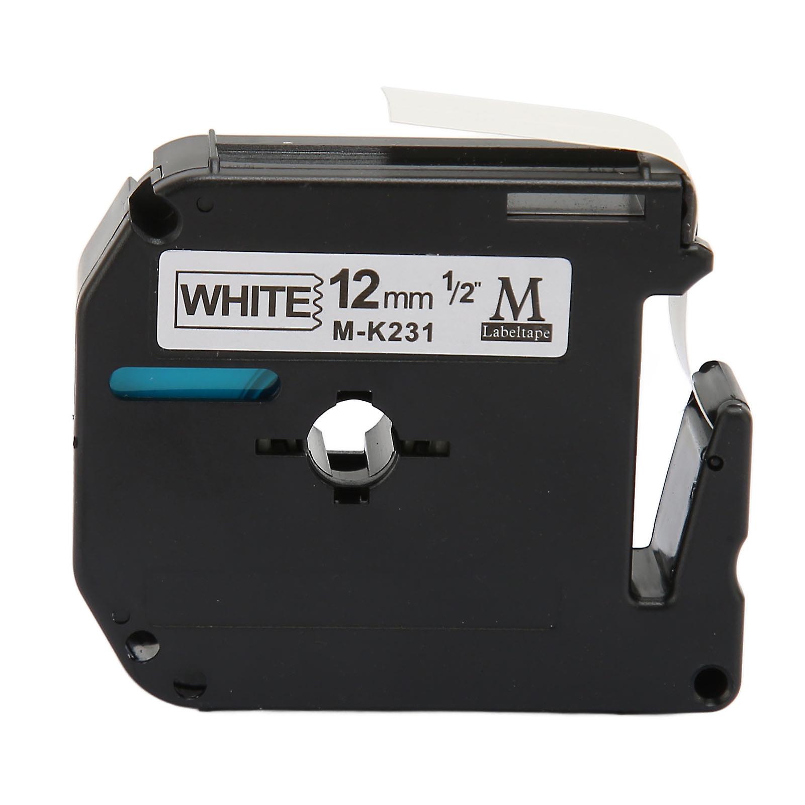 Black On White Label Tape - Clear Printing Water Resistant Replacement for Various Label Makers