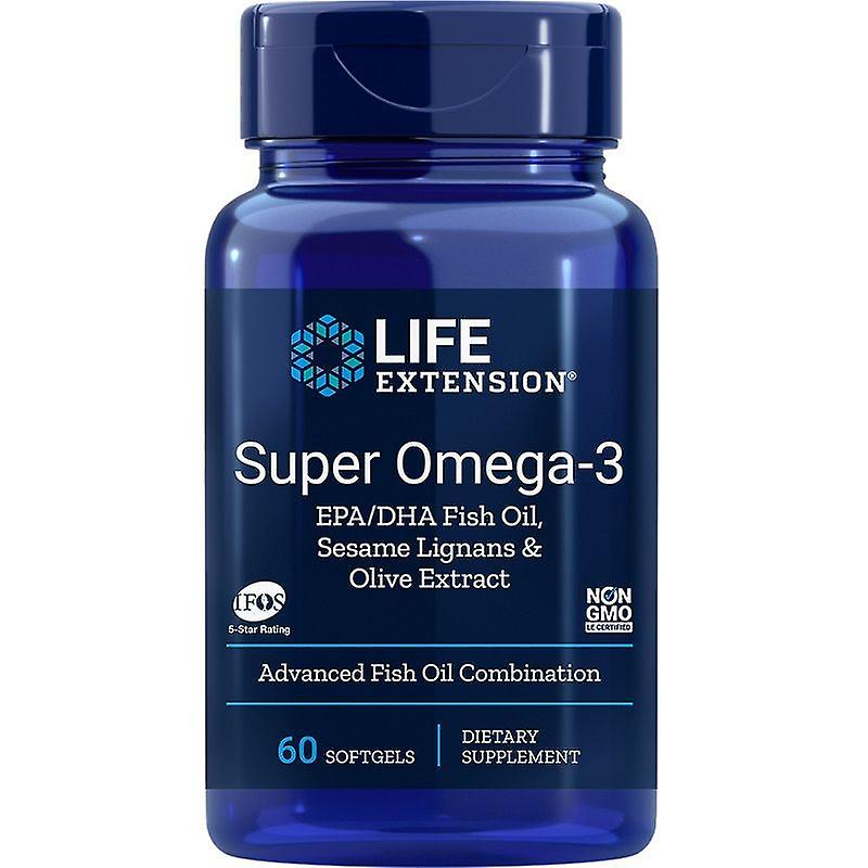 Life Extension Super Omega-3 EPA/DHA w Sesame Lignans & Olive Softgels 60