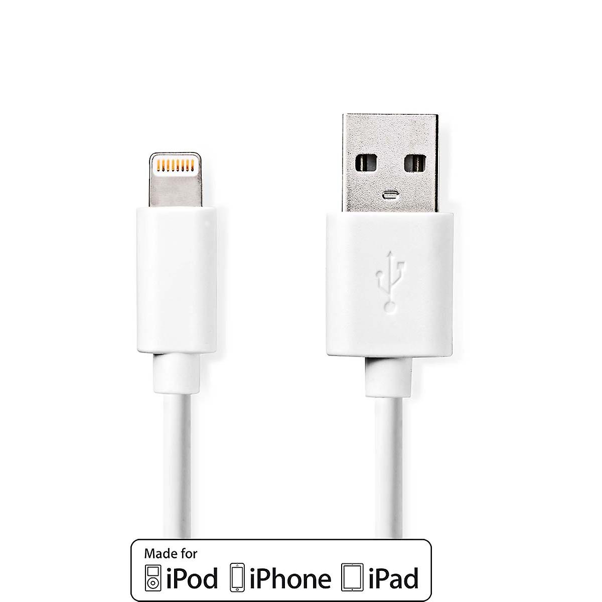 Lightning-Kabel | USB 2.0 | Apple Lightning, 8-polig | USB-A-Stecker | 480 Mbit/s | Vernickelt | 3.0