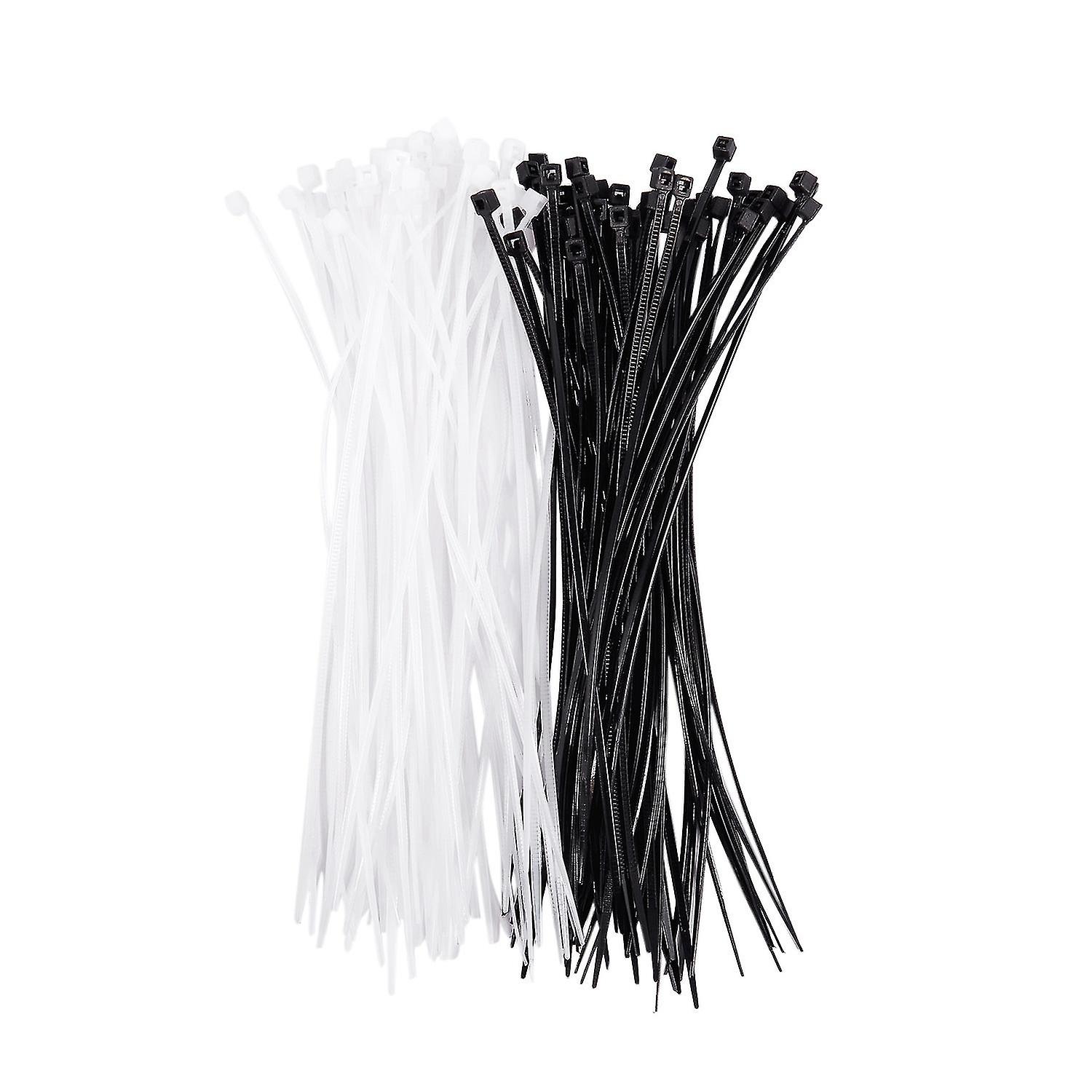 3mm X 150mm Auto Wire Push Cable Zip Tie Organizer White Black 100 Pcs