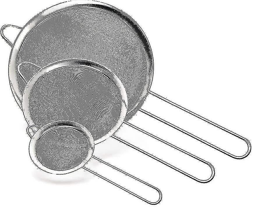 Stainless Steel Flour Strainer Set with Mesh Colander