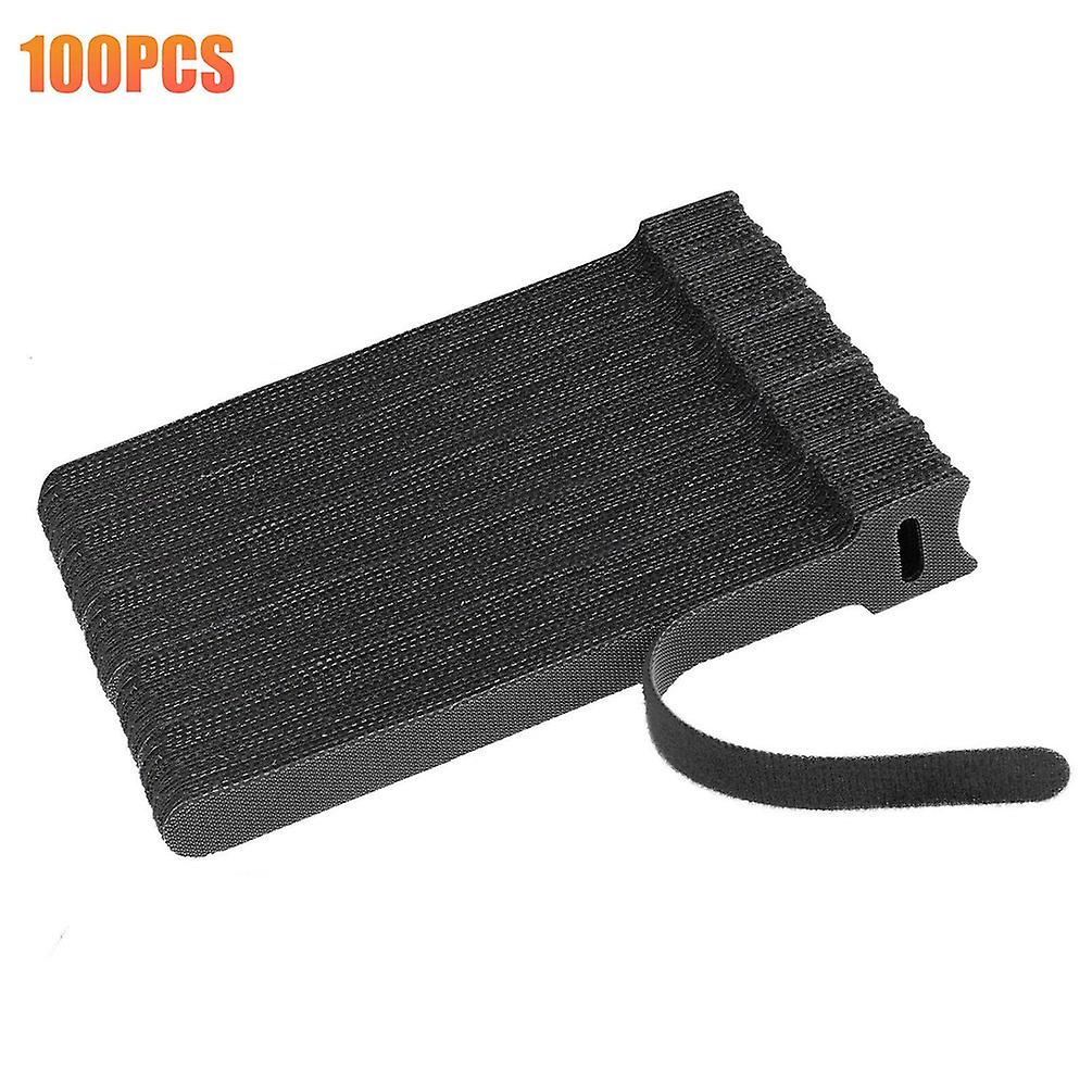 100pcs Detachable Ties Reusable Nylon Loop Fastener Strap Speaker Guitar Microphone Computer Cables Tie Wire Strap
