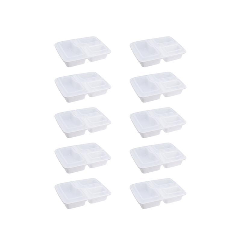 20pcs 3 Compartment Food Containers