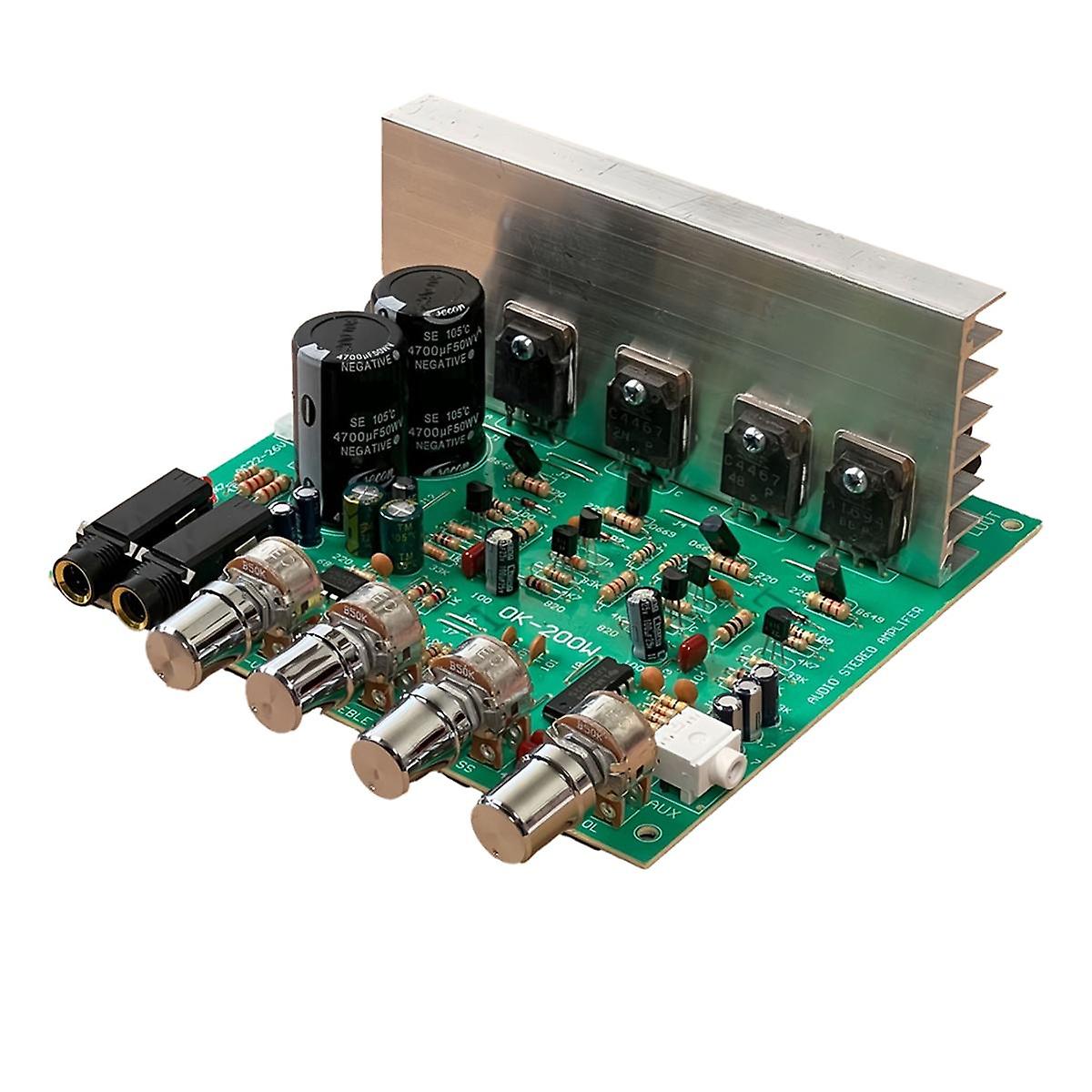 New OK200W 2Channel 4-8Ohm Amplifiers Module Board Double Group AC18-26V 2 Channel Power Amplifiers Board Finished A