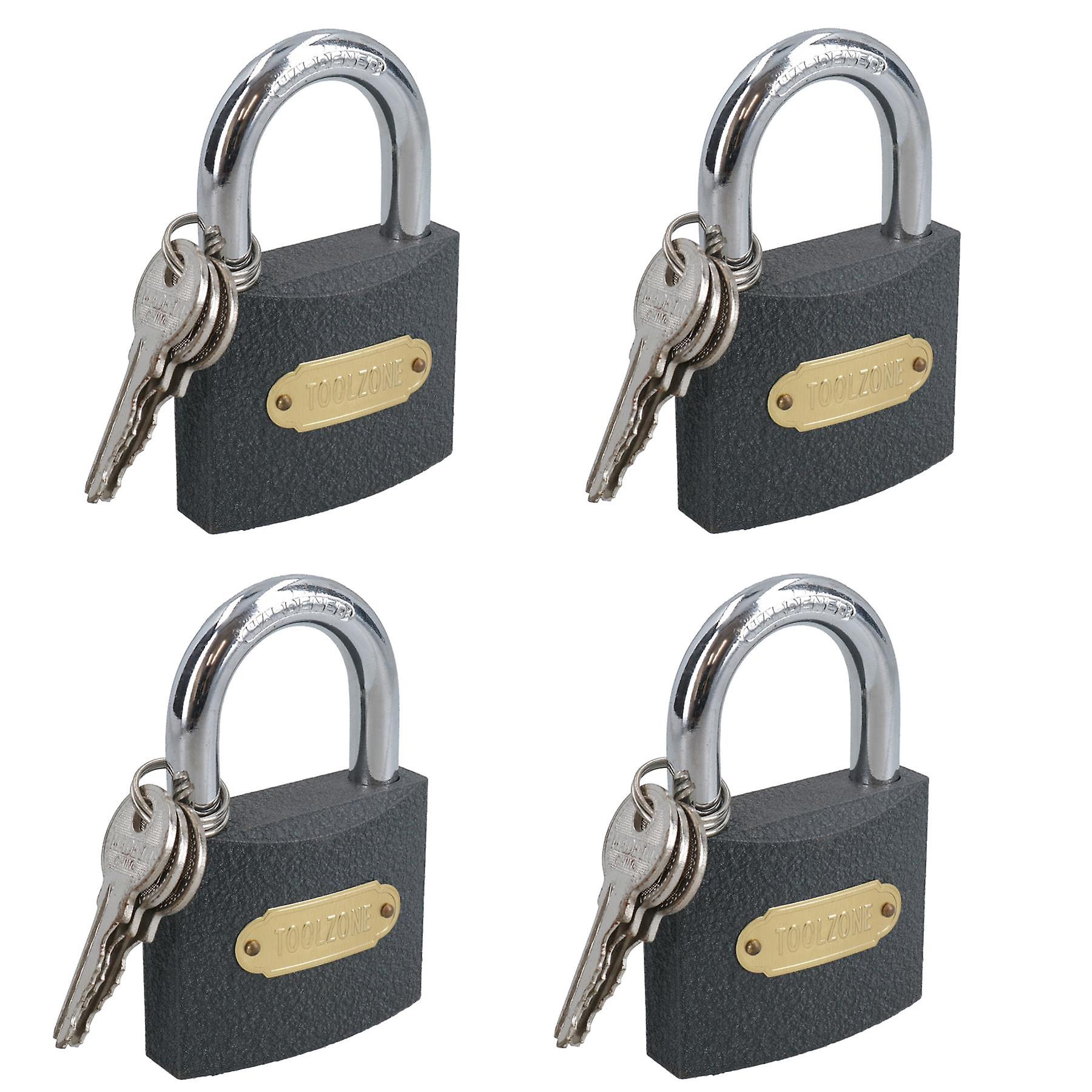 63mm Iron Padlock With Hardened Shackle Padlocks Shed Gate Lock x 4