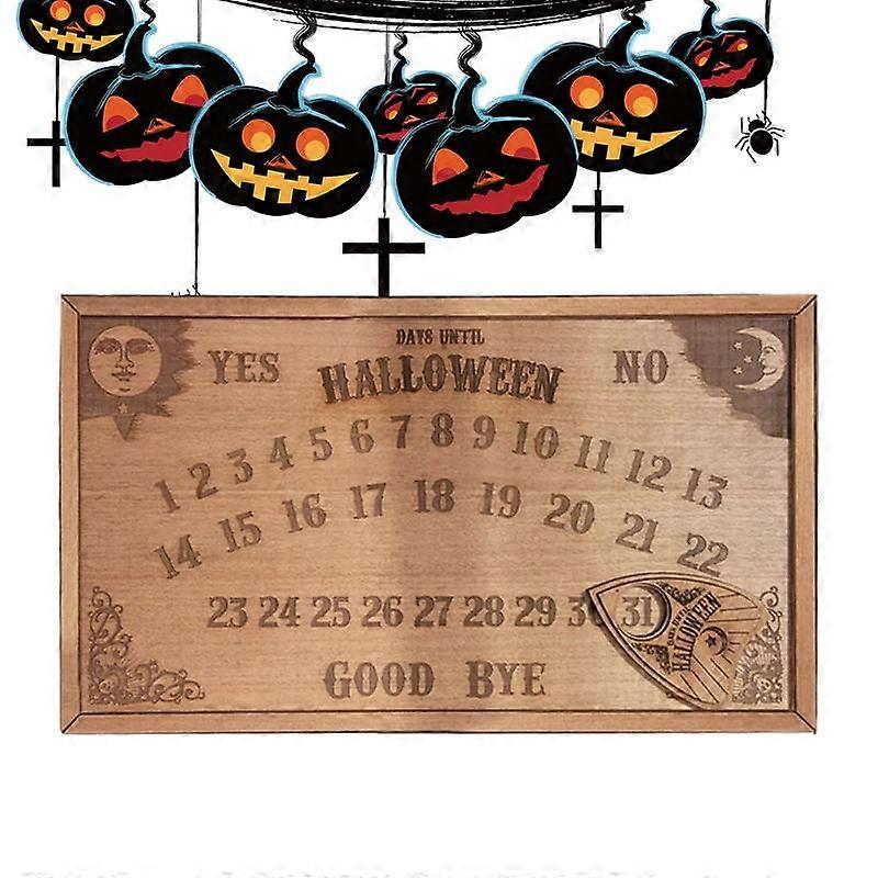 Wooden Advent Calendars Wooden Countdown Halloween Calendar Portable Wall Hang Countdown Calendar For Chair Tabletop Home