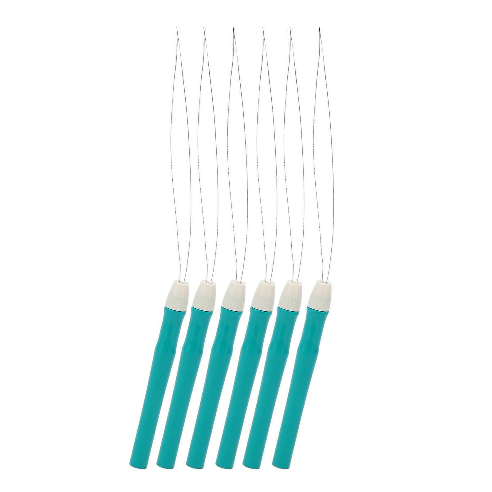 6 قطع إبرة لكمة قابلة للتعديل مع 6 خيوط إبرة عملية الطلاء الكهربائي DIY لكمة إبرة أداة التطريز القلم للخياطة