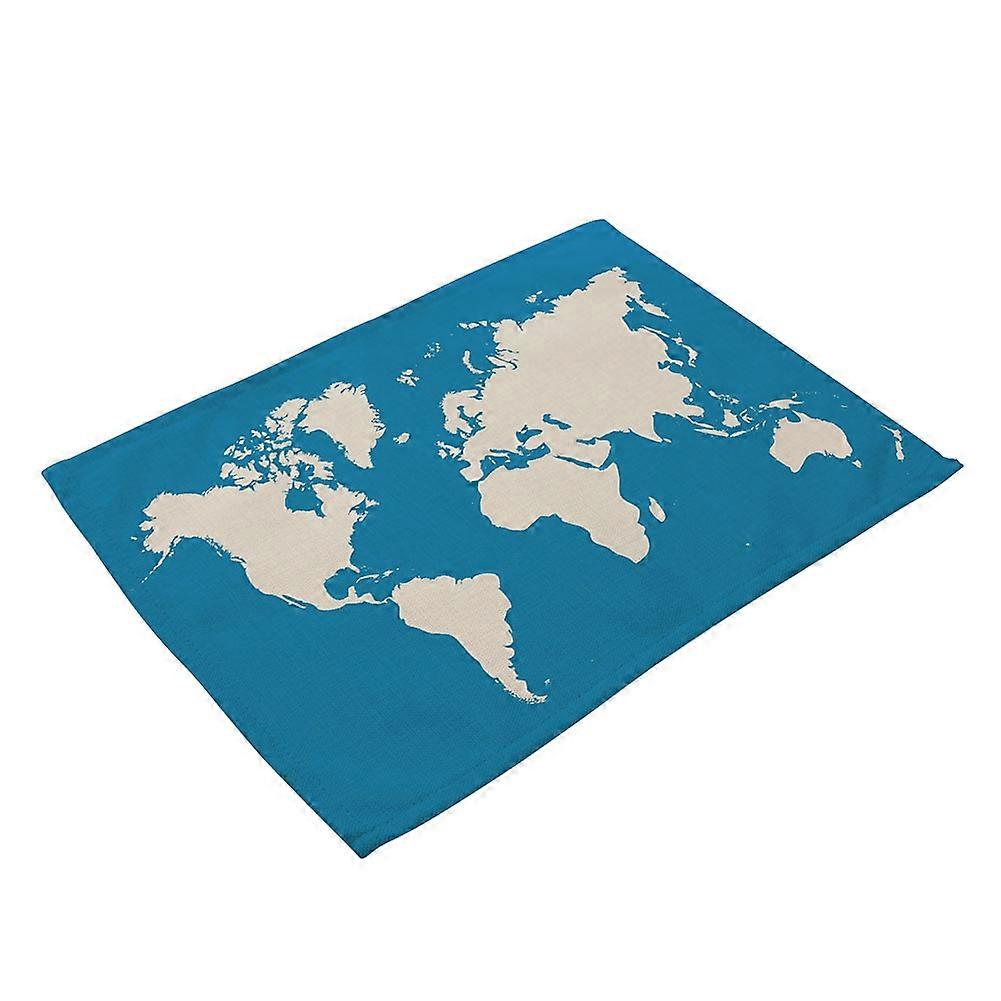 Retro Style Map Pattern Cloth Placemat Dining Kitchen Heat Insulation Table Mat (MAP0002-2)