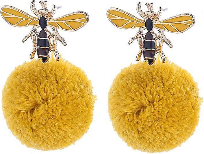 Lovely Mustard Earrings with Bee Stud