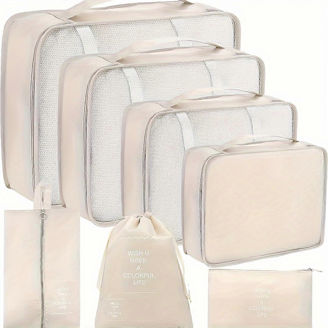 7pcs Travel Multifunctional Packing Cubes, Lightweight Organizers Sorting Shoes, Makeup, Clothes, Underwears Etc