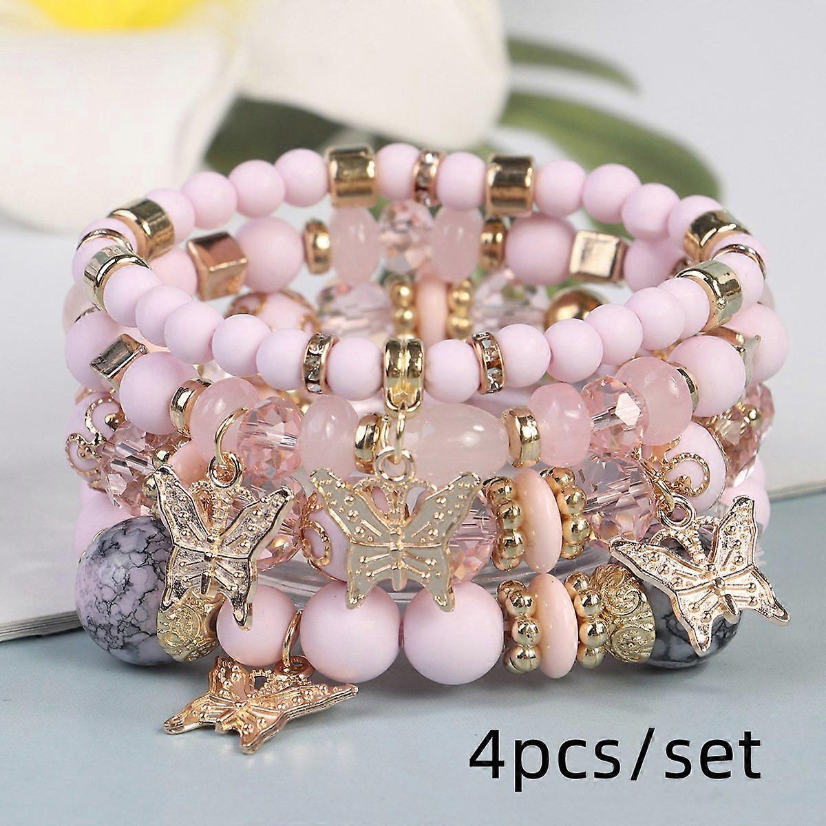Bracelet - Pink Butterfly Whimsy - Sweet Enchantment